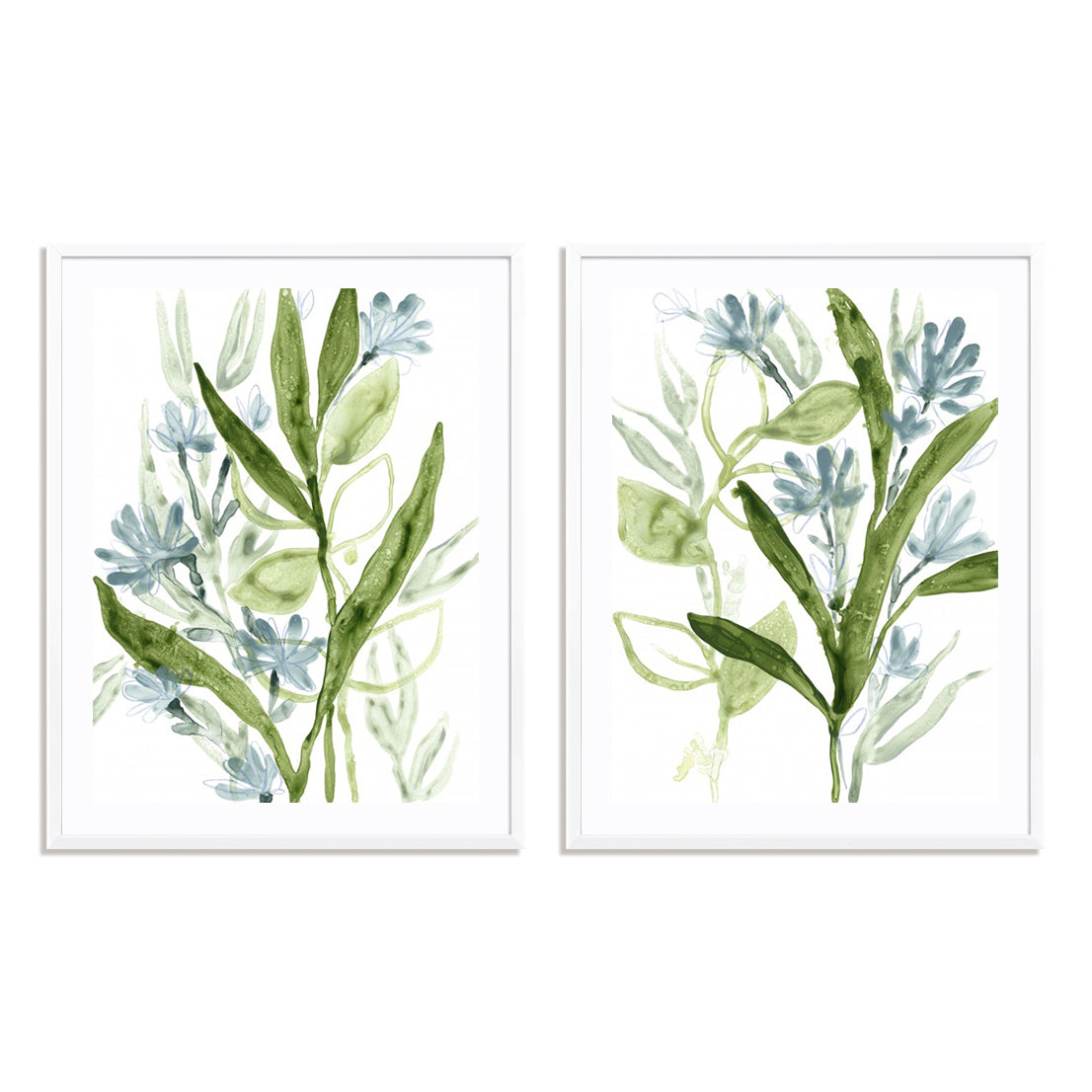 Meadow Blues III and I Wall Art