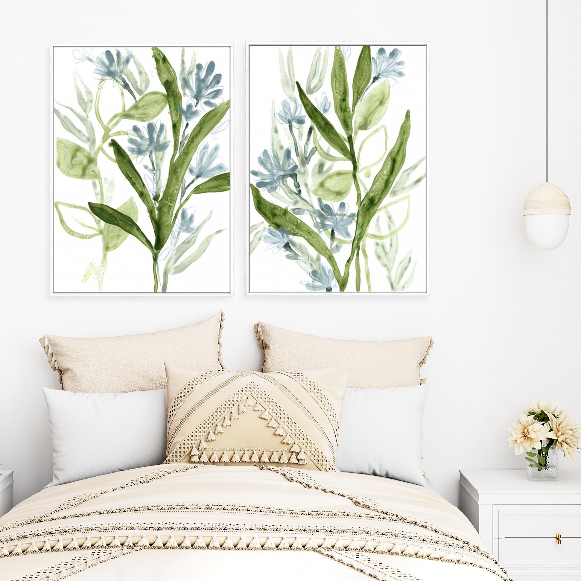 Meadow Blues III and I Wall Art