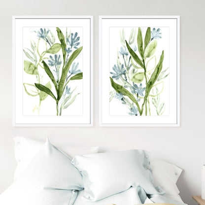 Meadow Blues III and I Wall Art