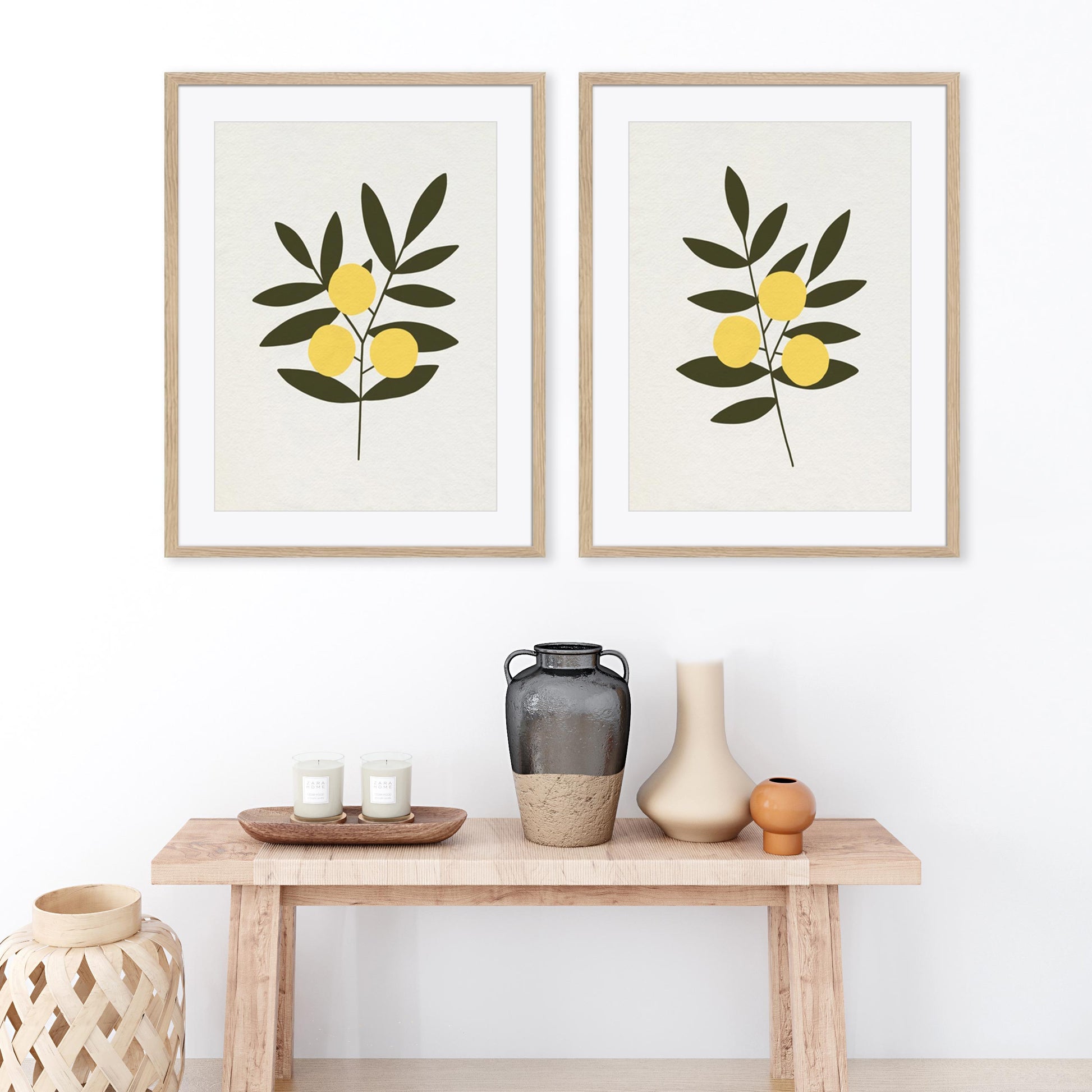 Trois Oranges I and II Wall Art