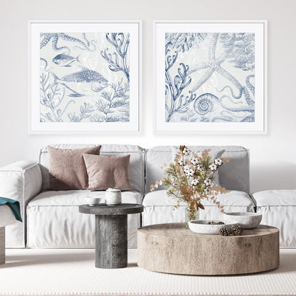 Seabed Scene I and IV Wall Art