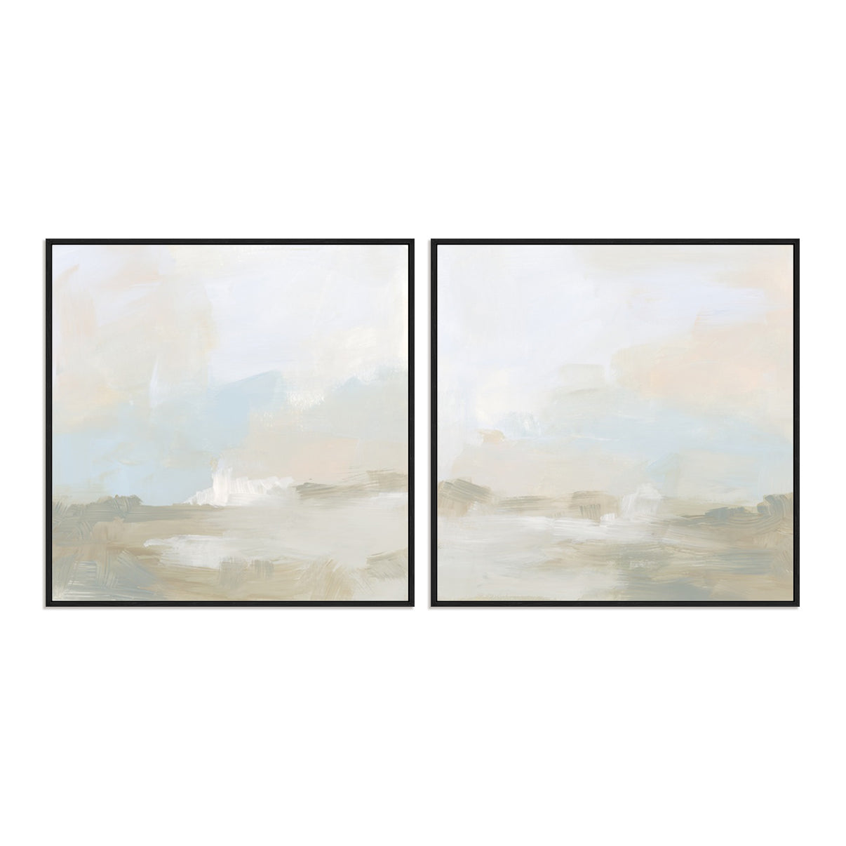 Cream Vista I and II Wall Art