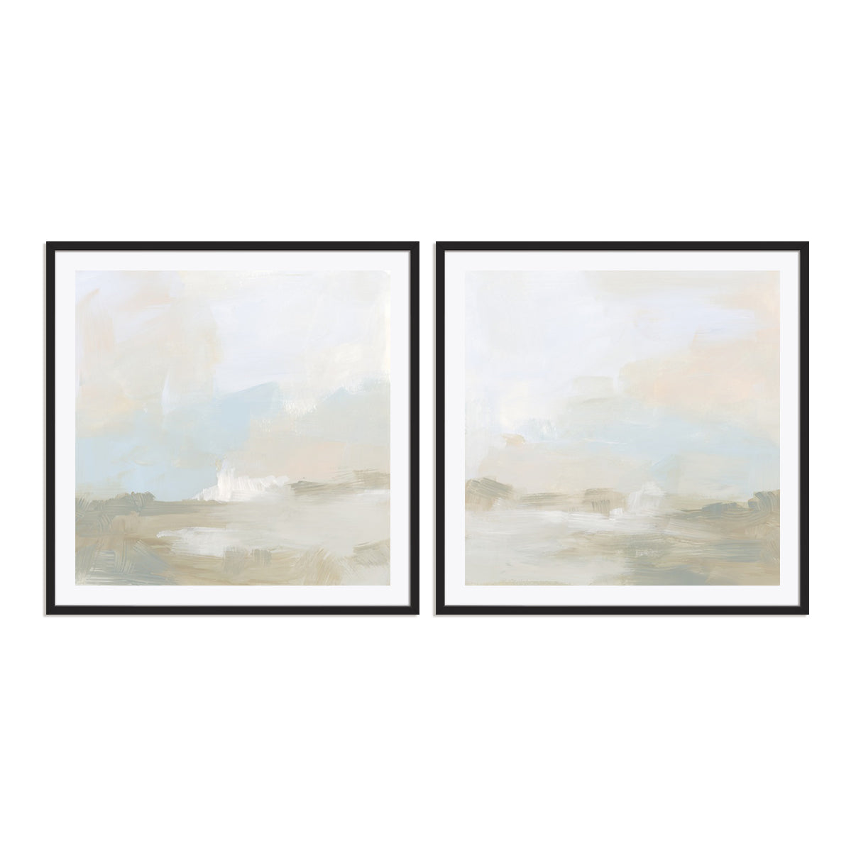 Cream Vista I and II Wall Art