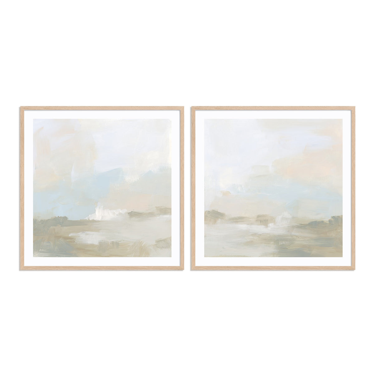 Cream Vista I and II Wall Art