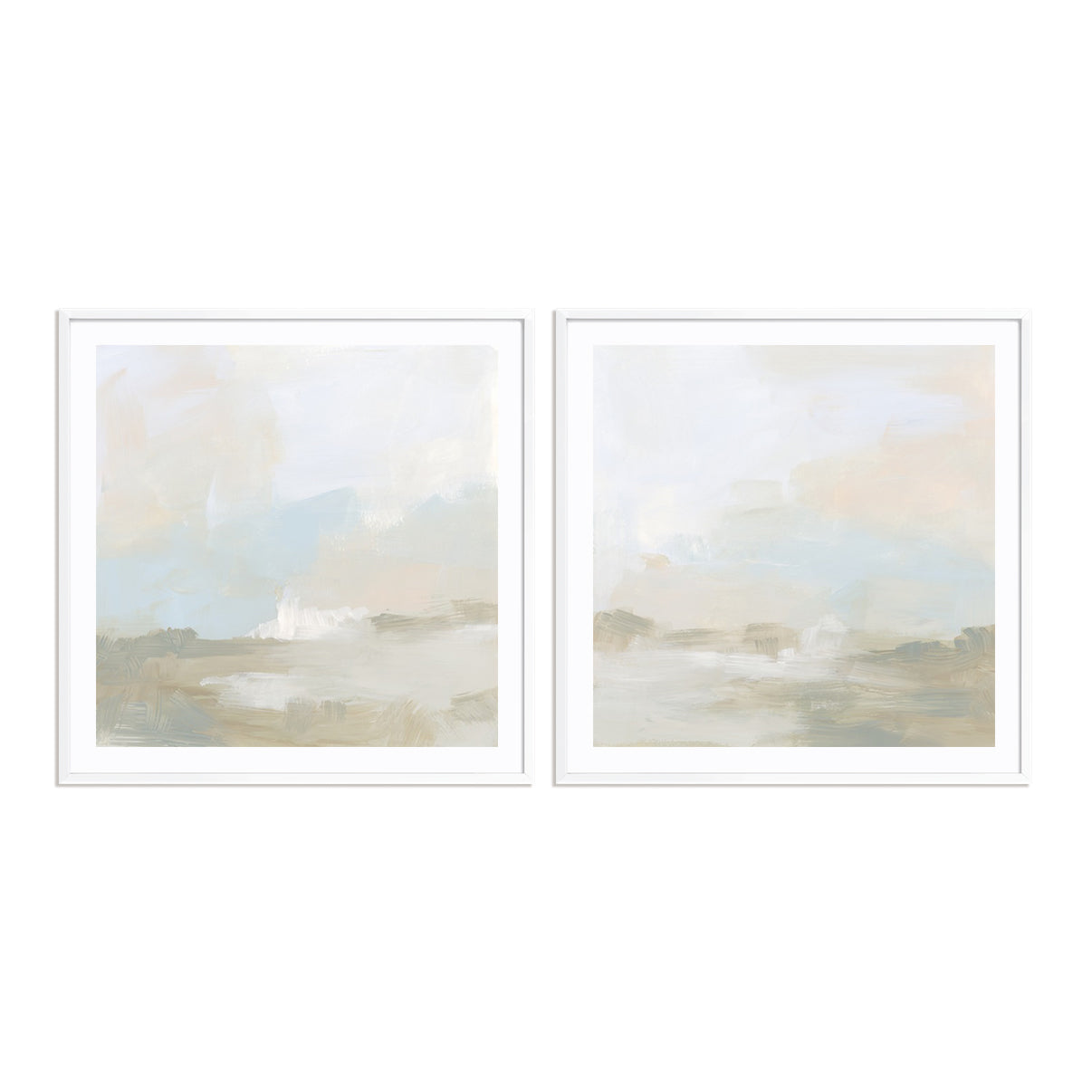 Cream Vista I and II Wall Art