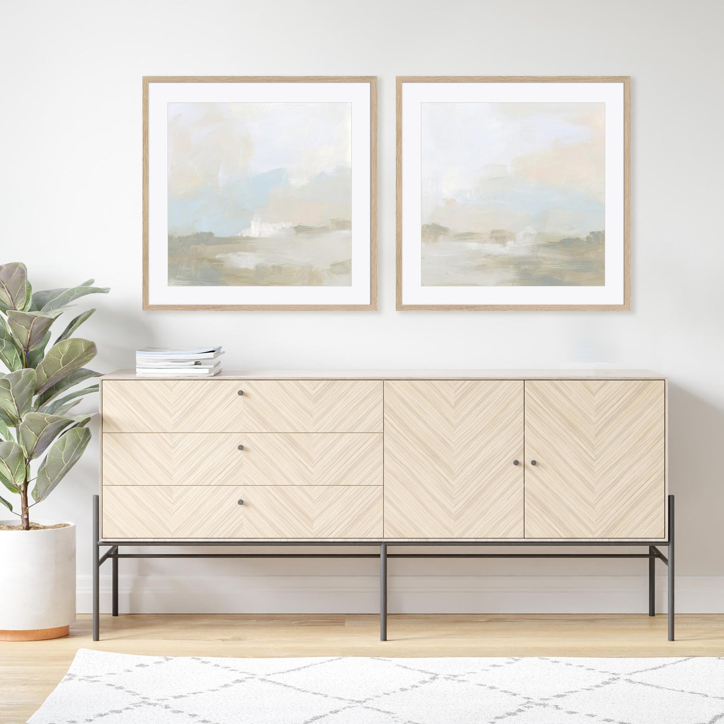 Cream Vista I and II Wall Art