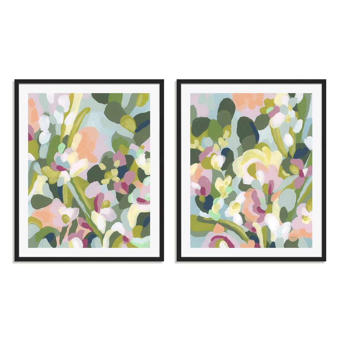 Dew Drop Flowers I and II Wall Art