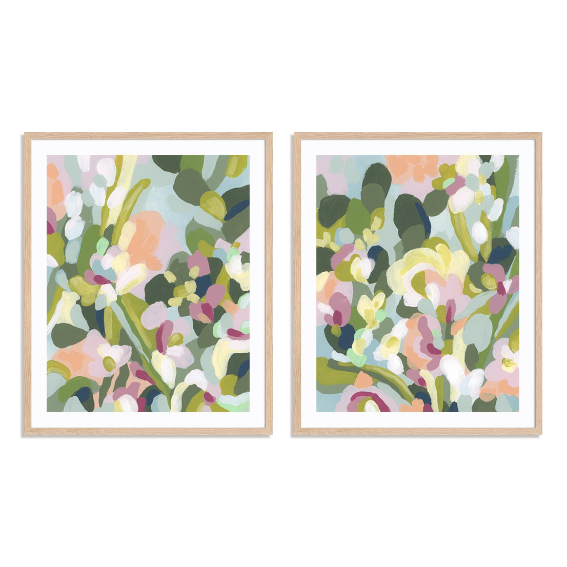 Dew Drop Flowers I and II Wall Art