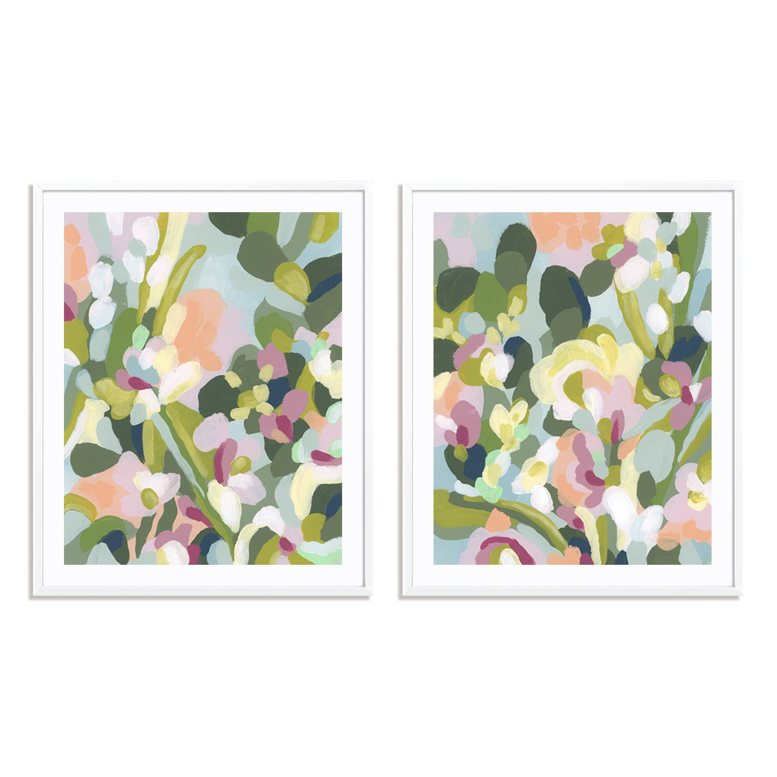 Dew Drop Flowers I and II Wall Art