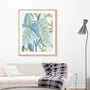 Aqua Tropical Leaves I Wall Art