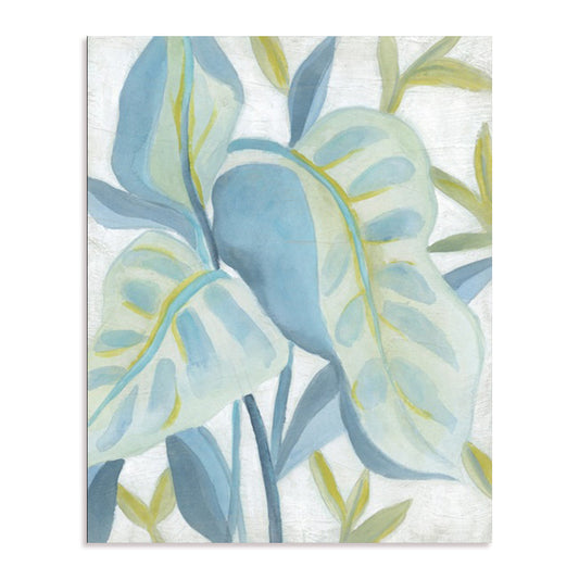 Aqua Tropical Leaves I Wall Art