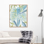Aqua Tropical Leaves II Wall Art
