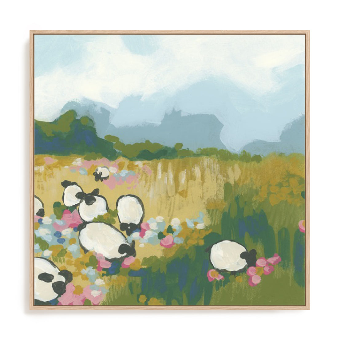 Sweet Sheep Field I Wall Art
