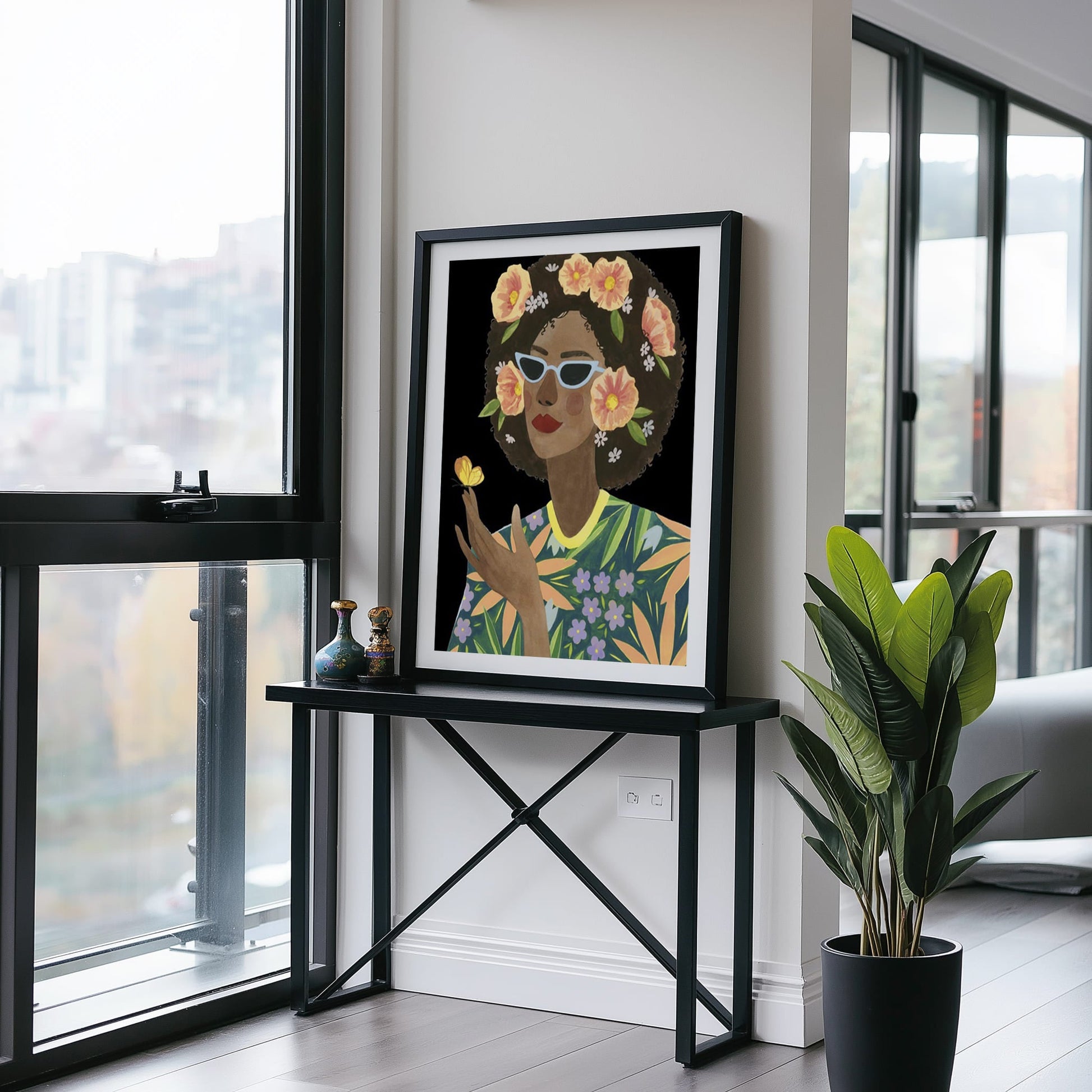 Midnight Butterfly Kiss I Wall Art