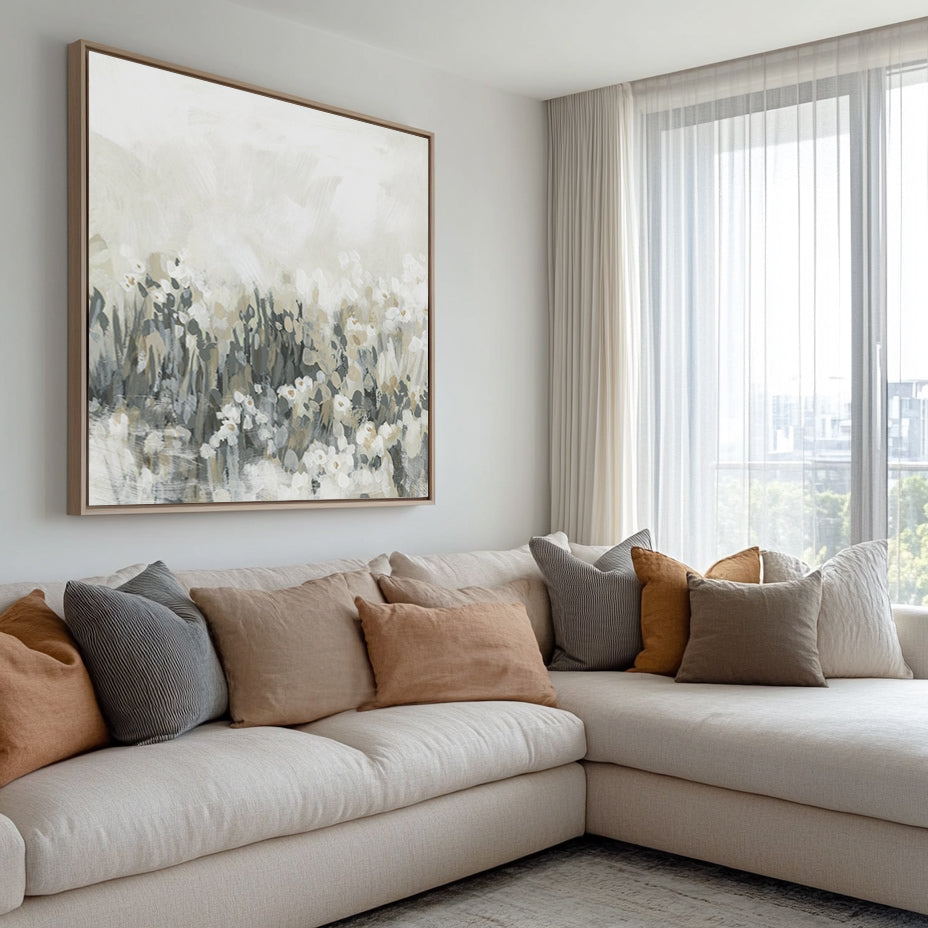 Neutral Meadow Blooms II Wall Art