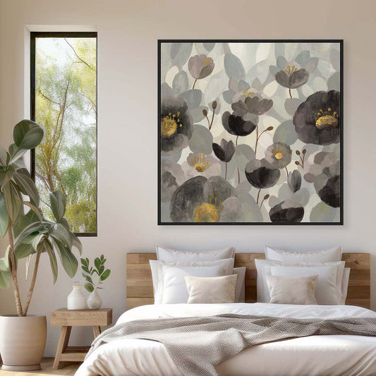 Morning Bloom Greige Wall Art