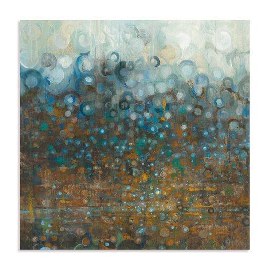 Blue and Bronze Dots Wall Art