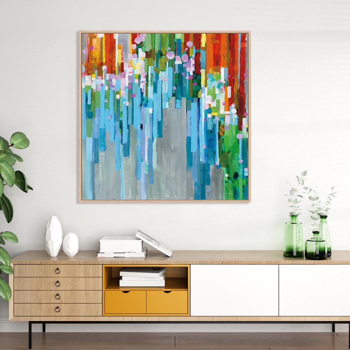 Rainbow of Stripes Crop Wall Art