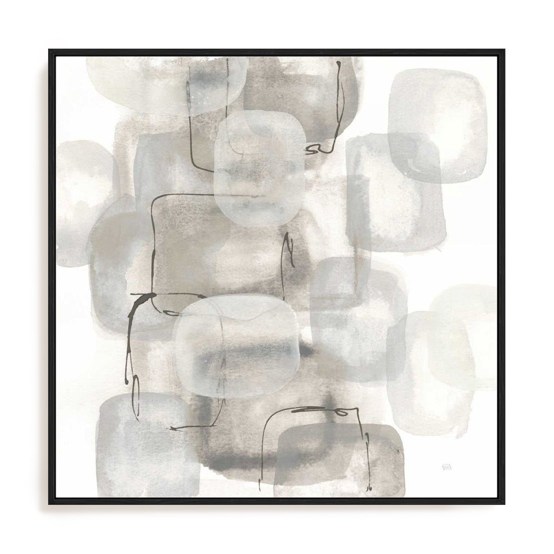 Neutral Stacking I White Wall Art