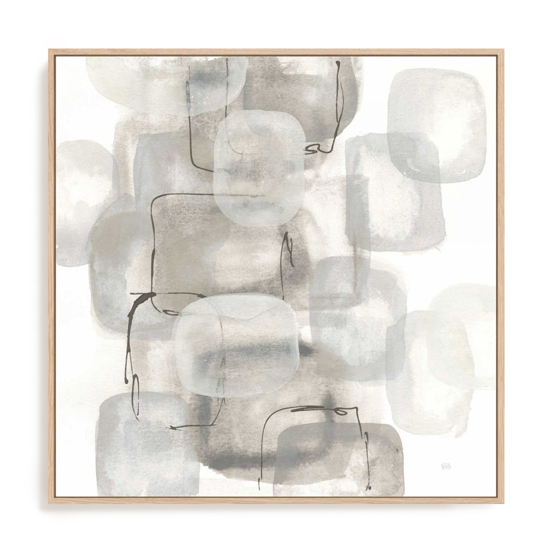 Neutral Stacking I White Wall Art