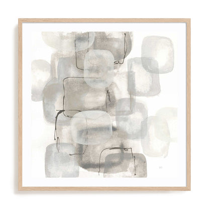 Neutral Stacking I White Wall Art