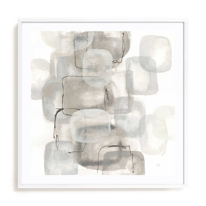 Neutral Stacking I White Wall Art