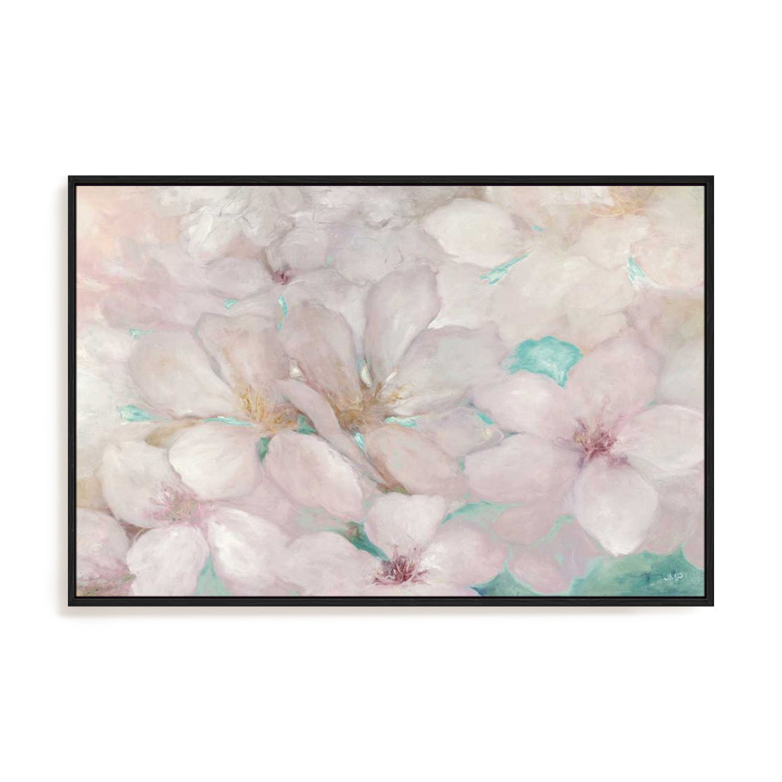 Apple Blossoms Teal Wall Art
