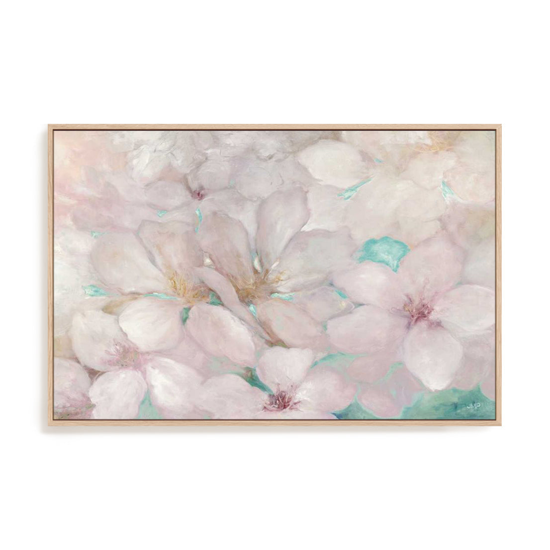 Apple Blossoms Teal Wall Art