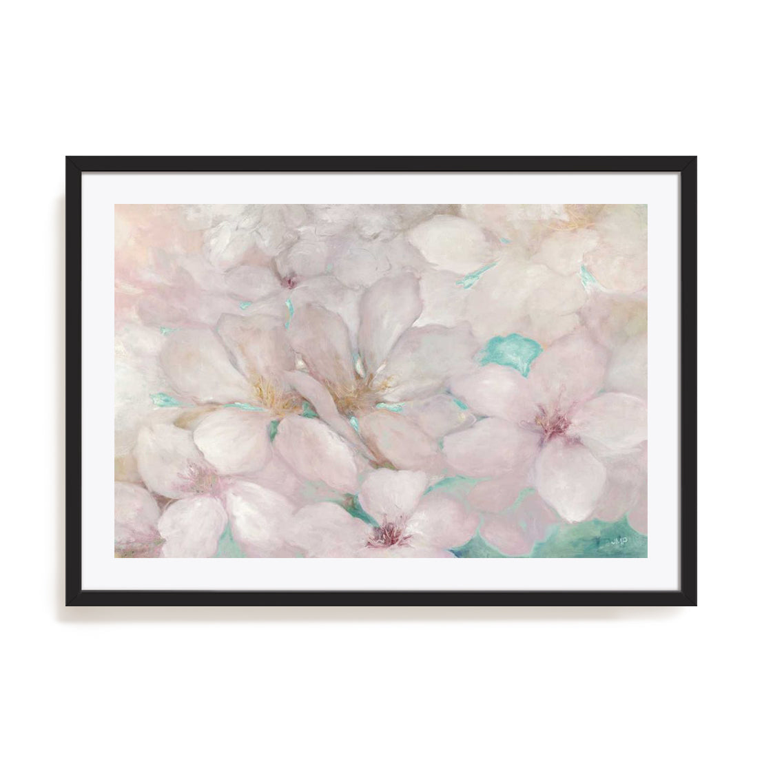 Apple Blossoms Teal Wall Art
