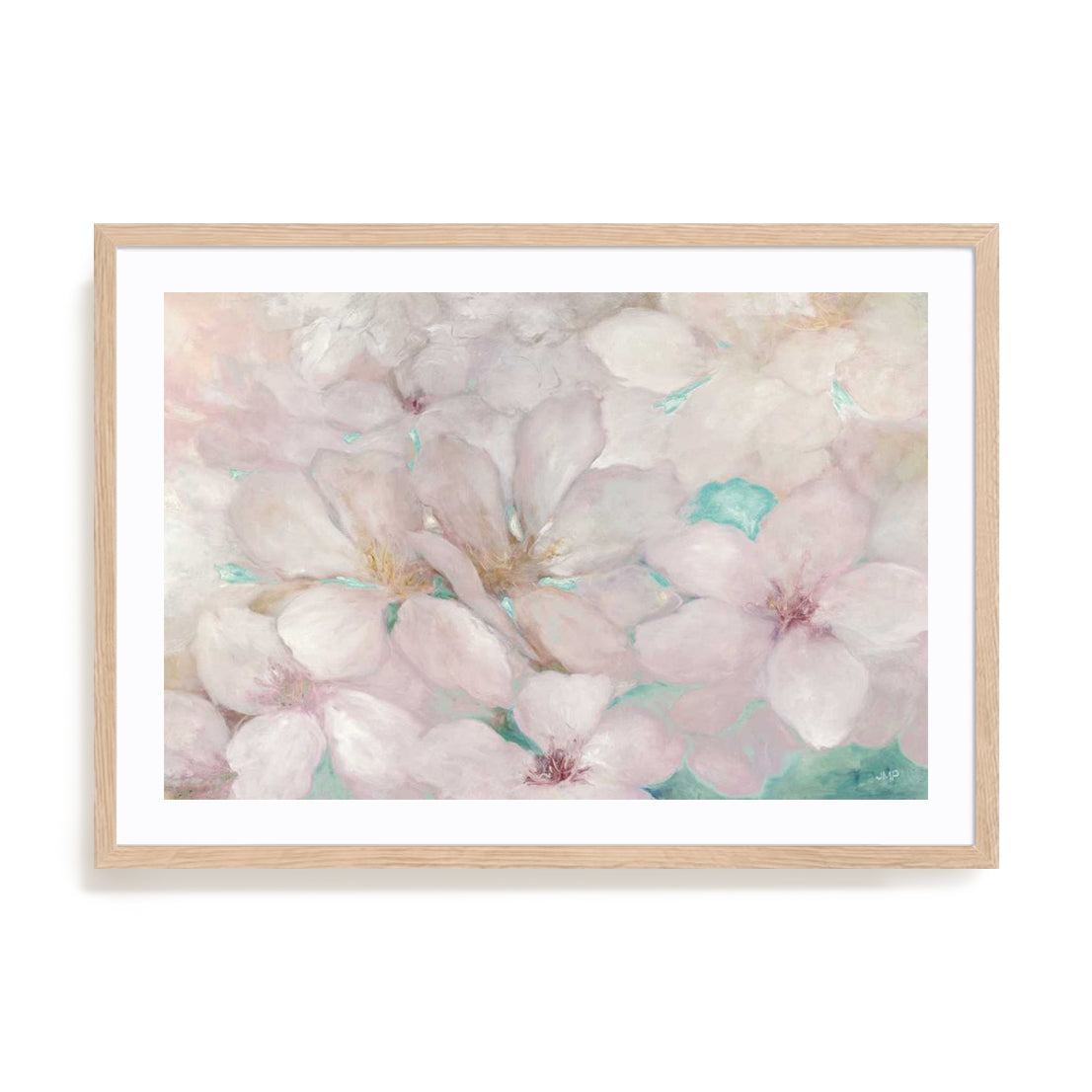 Apple Blossoms Teal Wall Art