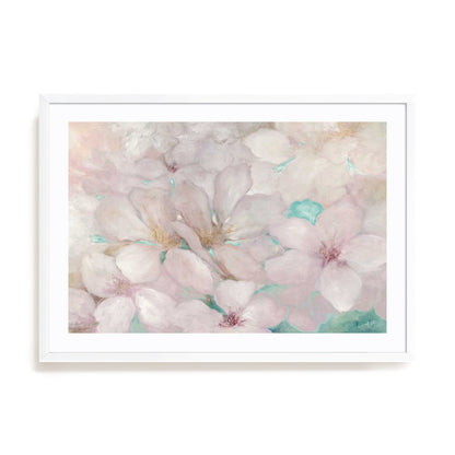 Apple Blossoms Teal Wall Art