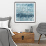 Rain Abstract IV Blue Silver Wall Art
