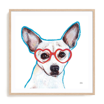 Bespectacled Dog Wall Art