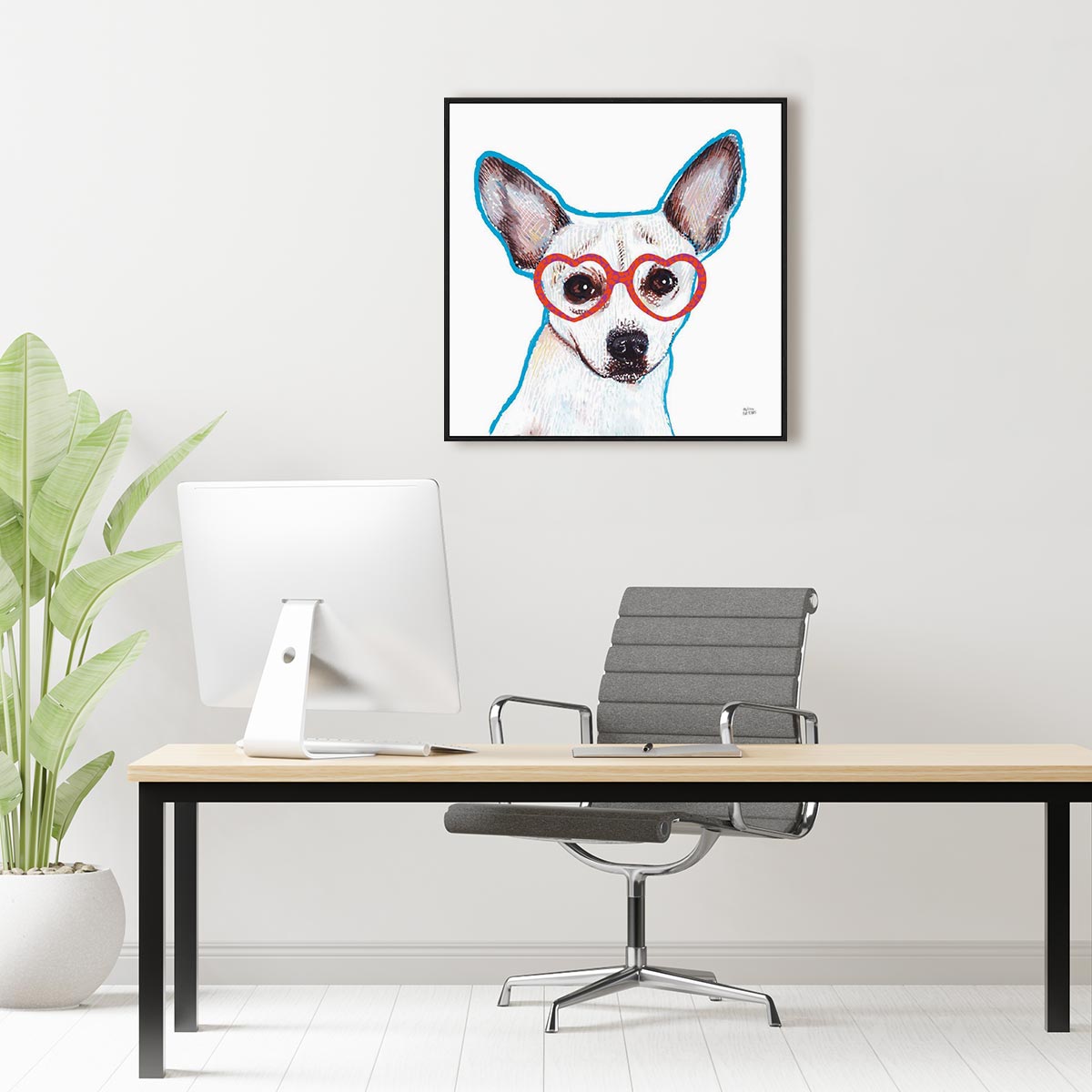 Bespectacled Dog Wall Art