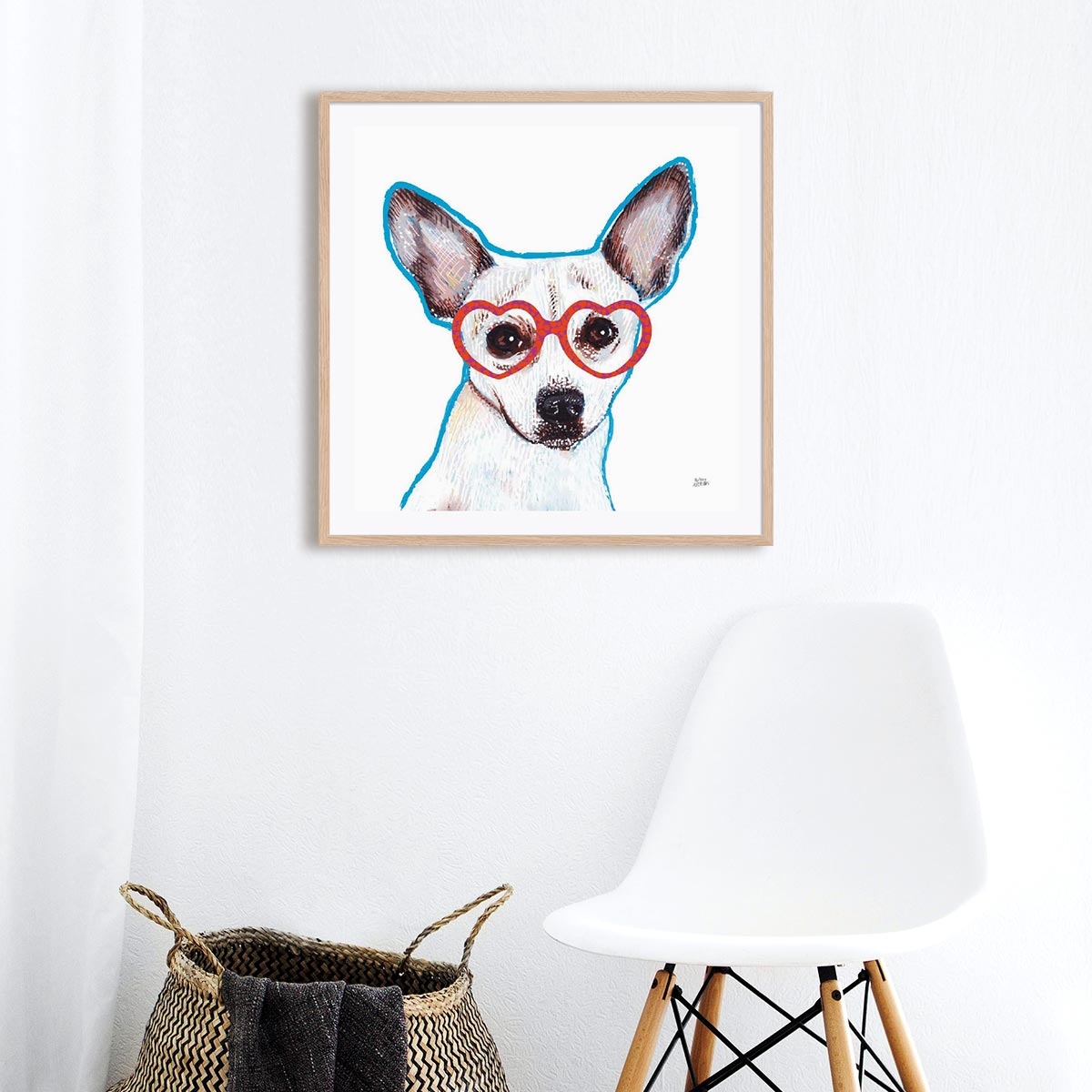 Bespectacled Dog Wall Art