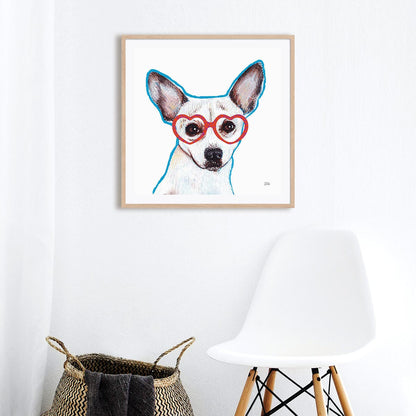 Bespectacled Dog Wall Art