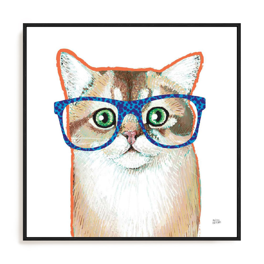 Bespectacled Cat Wall Art