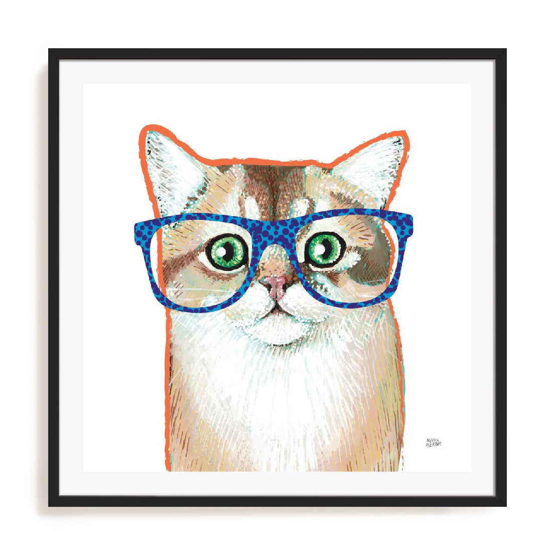 Bespectacled Cat Wall Art