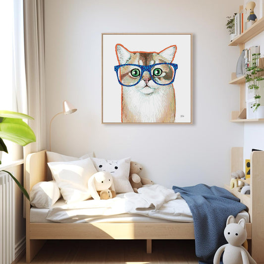 Bespectacled Cat Wall Art
