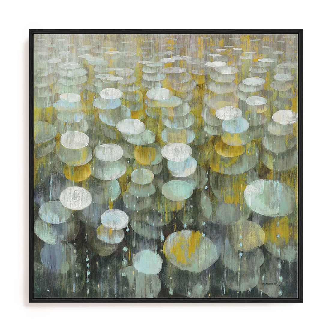 Rain Drops Yellow Wall Art