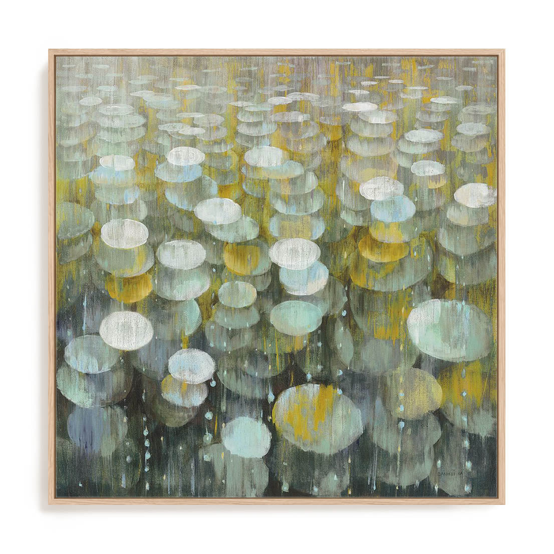 Rain Drops Yellow Wall Art