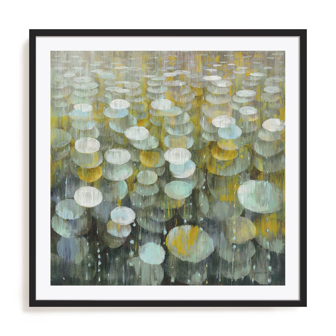 Rain Drops Yellow Wall Art