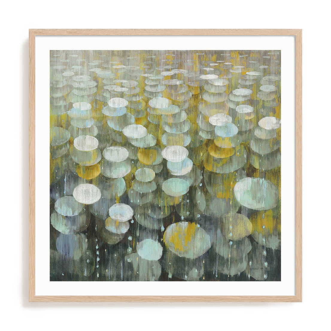 Rain Drops Yellow Wall Art