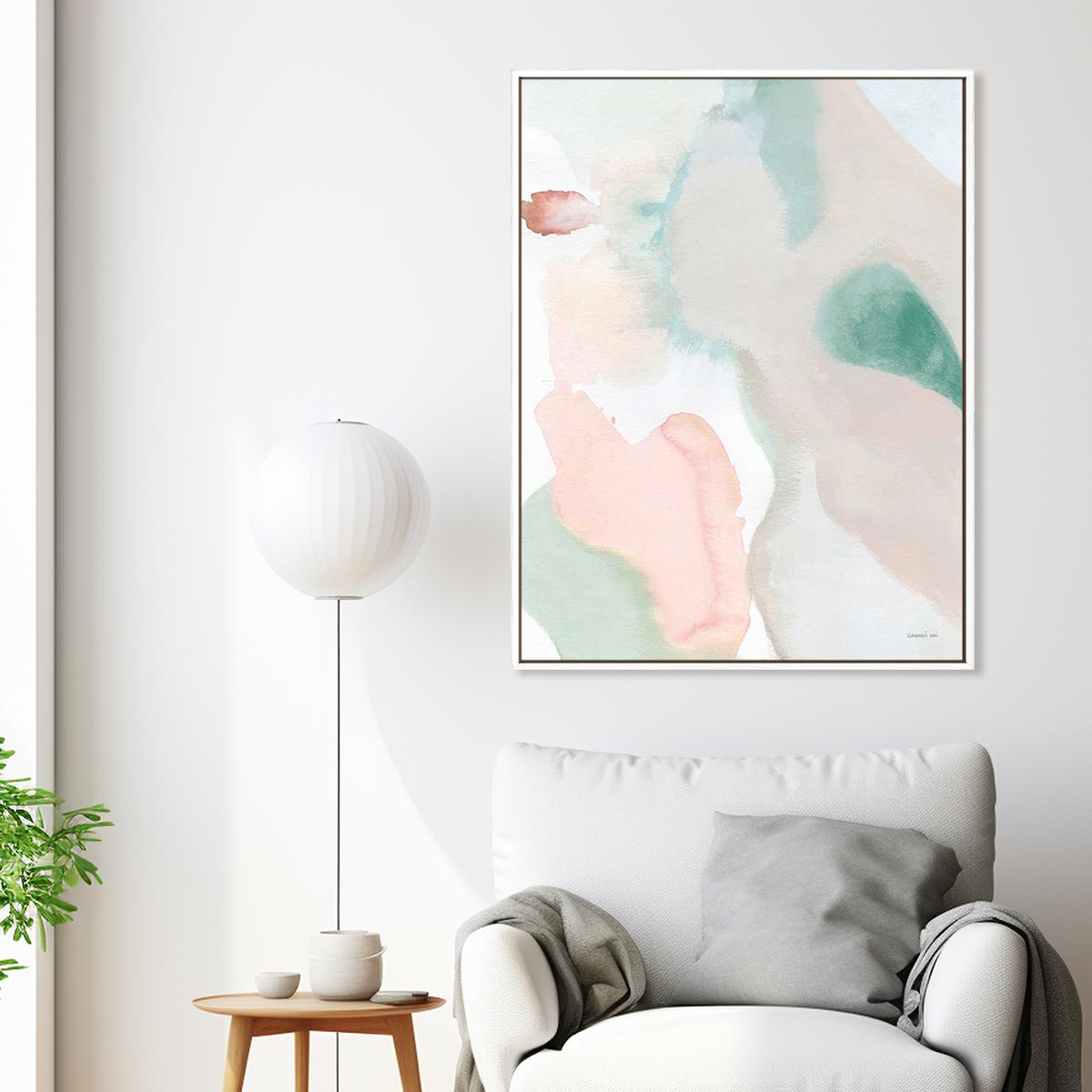 Sage and Pink Abstract II Wall Art