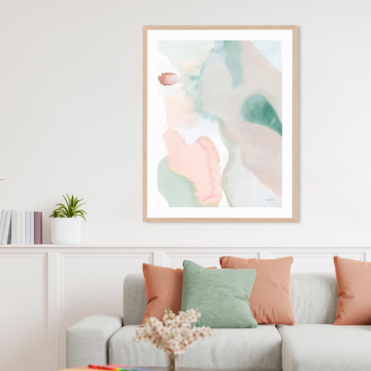Sage and Pink Abstract II Wall Art