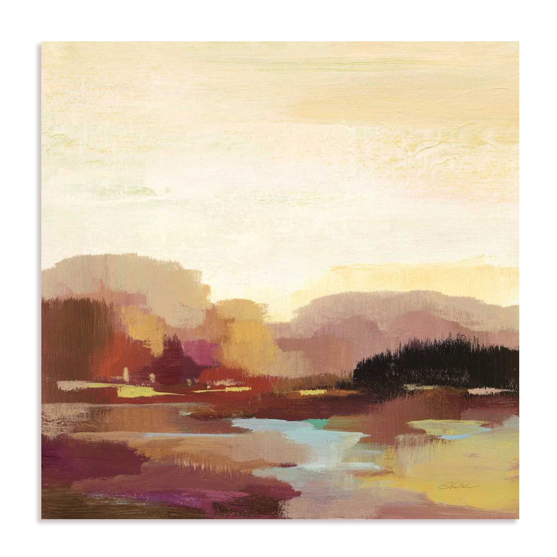 Maroon Landscape Wall Art