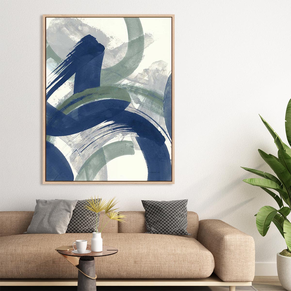 Navy Brushy Abstract II Wall Art