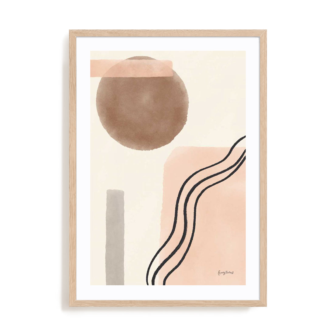 Geo Abstract II Neutral Pink Wall Art