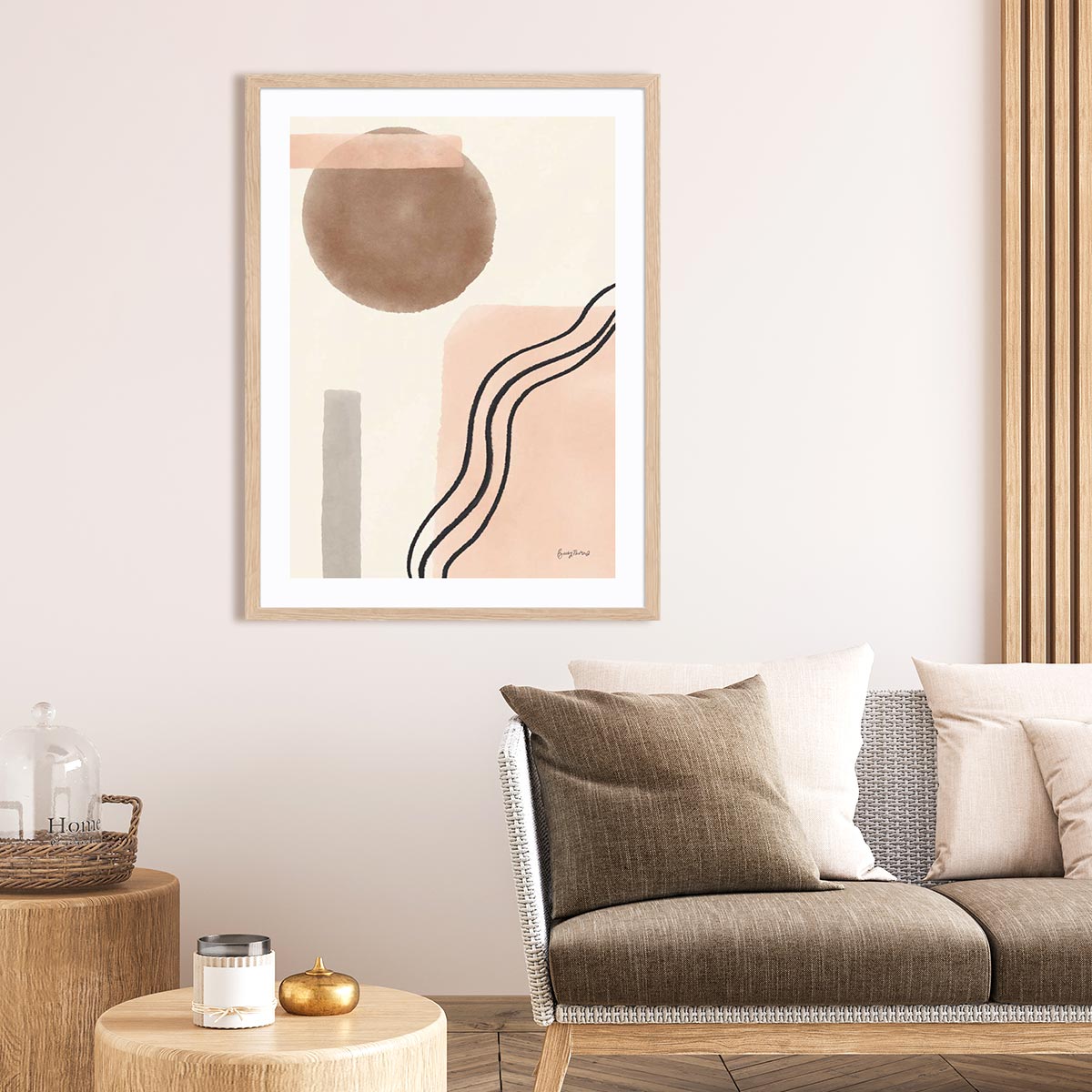 Geo Abstract II Neutral Pink Wall Art