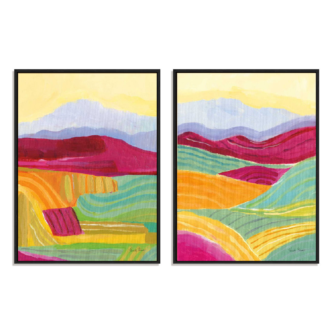 Sunny Landscape I and II Wall Art